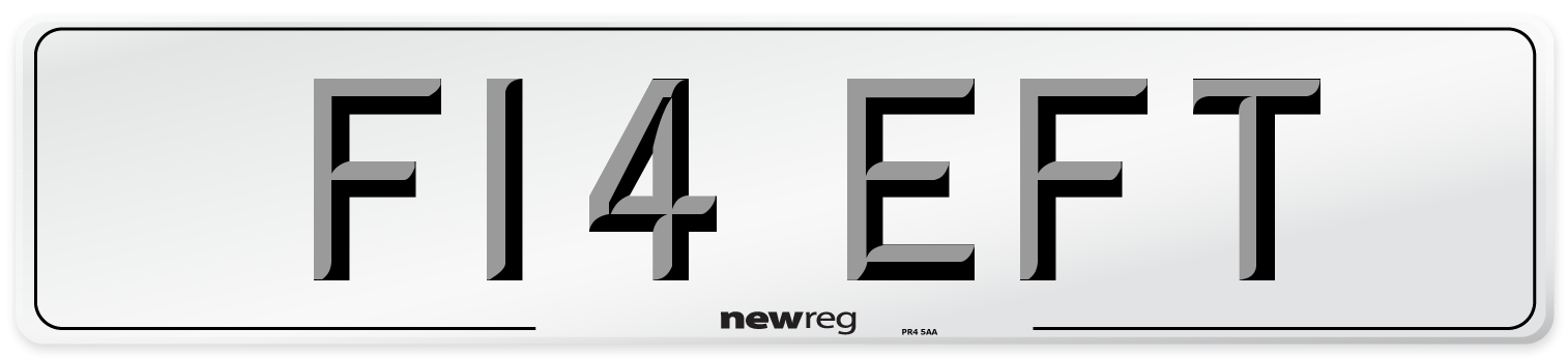 F14 EFT Number Plate from New Reg